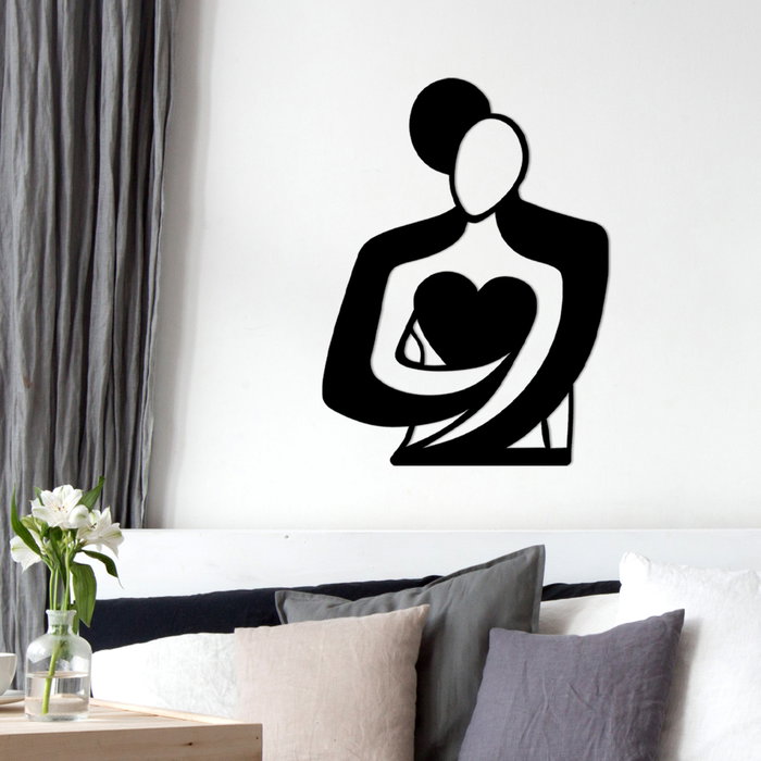 Wallity Love Escultura de Pared en Metal Negro
